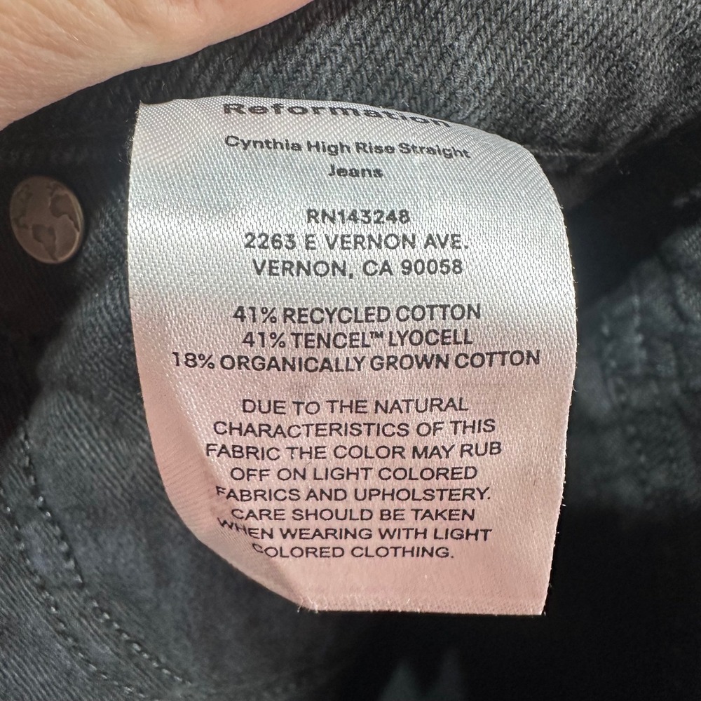 Reformation Jet Black Straight Leg Jeans - Picture 4 of 11